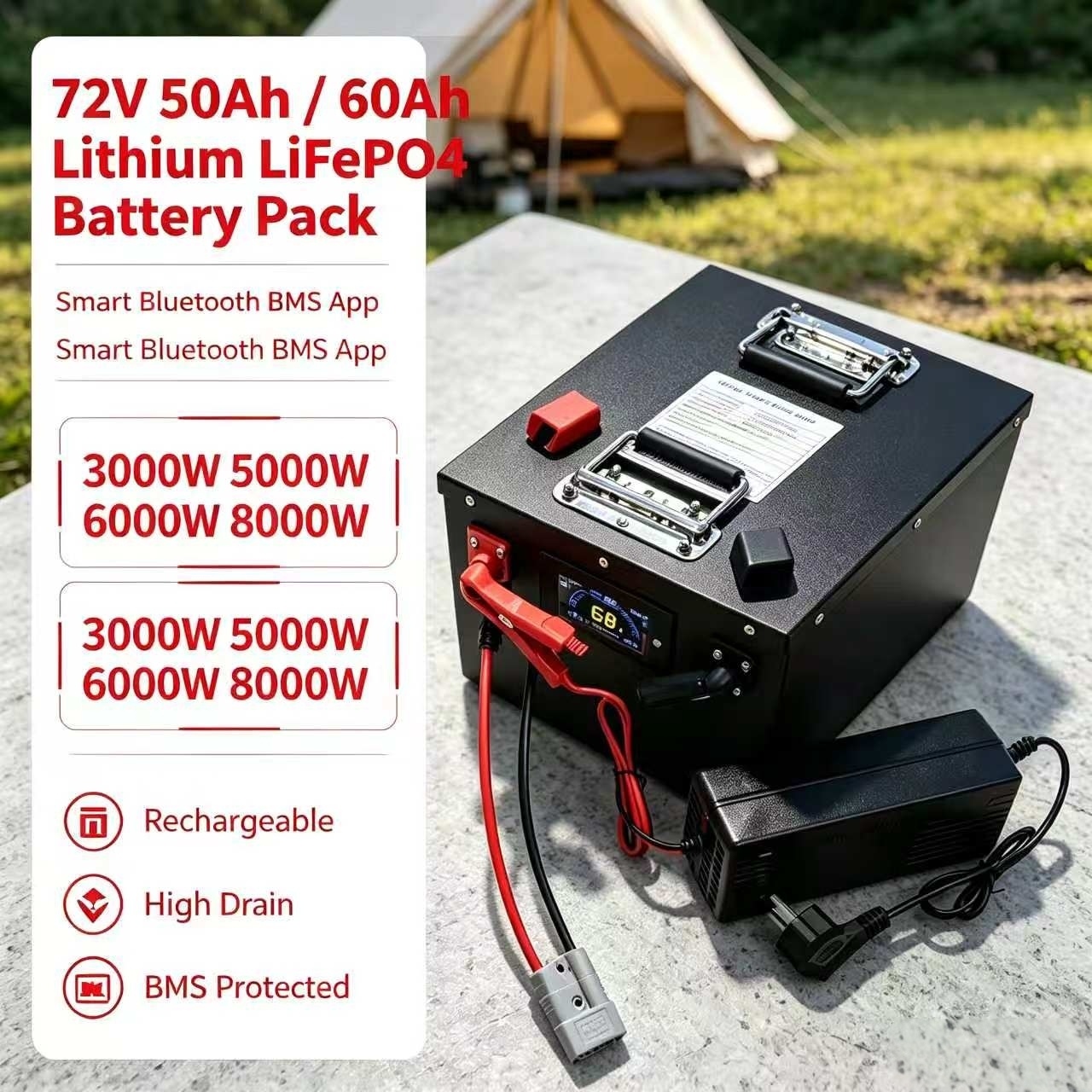 Pacco batteria ricaricabile al - 72V 60Ah Lifepo4 Battery Pack recensione e prezzo